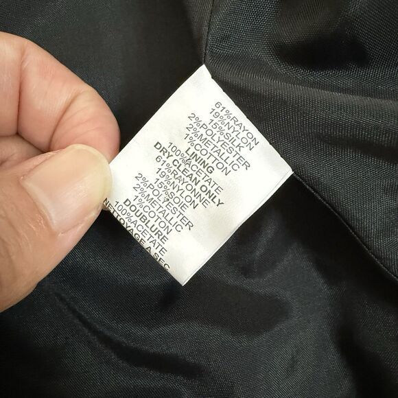 Trina Turk Womens Good Night Tweed Fringe Chain Jacket Black Red Blue Sz 10 - Picture 5 of 10